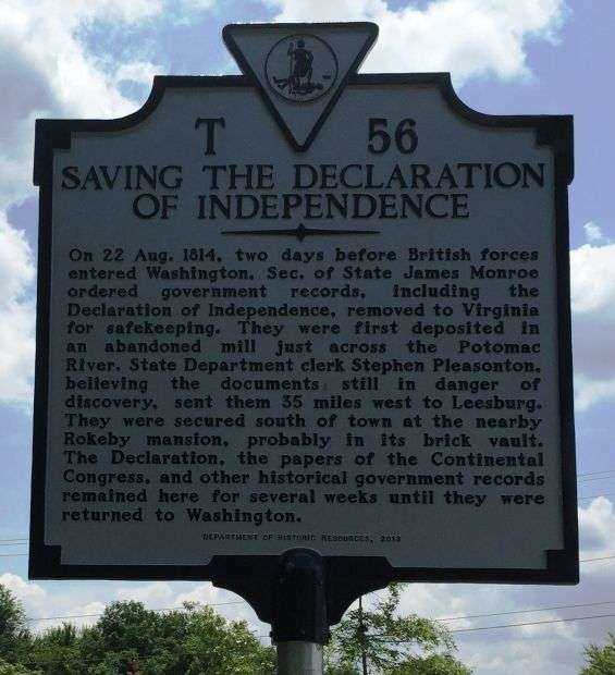 SAVING THE DECLARATION OF INDEPENDENCE MEMORIAL MARKER