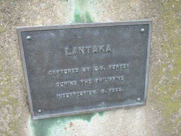 LANTAKA MEMORIAL CANNON PLAQUE