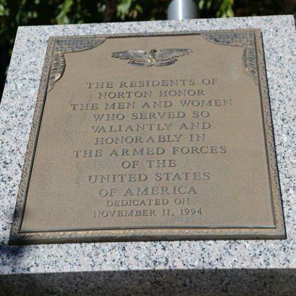 NORTON VETERANS MEMORIAL PLAQUE