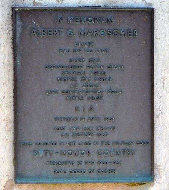 ALBERT G. MAROSCHER MEMORIAL FLAGPOLE PLAQUE