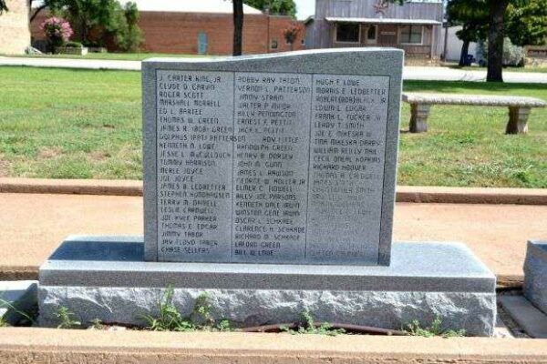 SHACKELFORD COUNTY WAR MEMORIAL LEFT STONE BACK