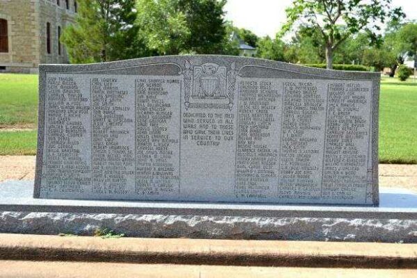 SHACKELFORD COUNTY WAR MEMORIAL CENTER STONE FRONT