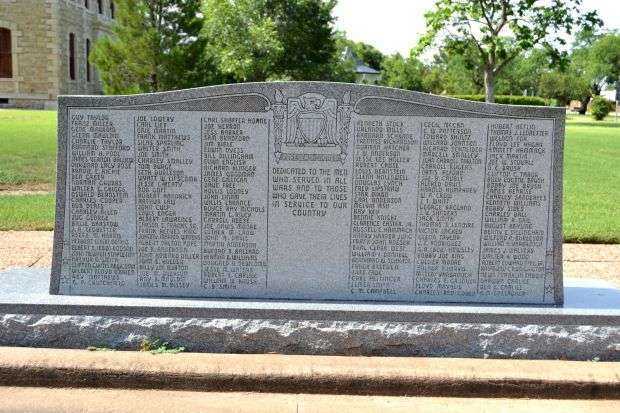 SHACKELFORD COUNTY WAR MEMORIAL CENTER STONE FRONT