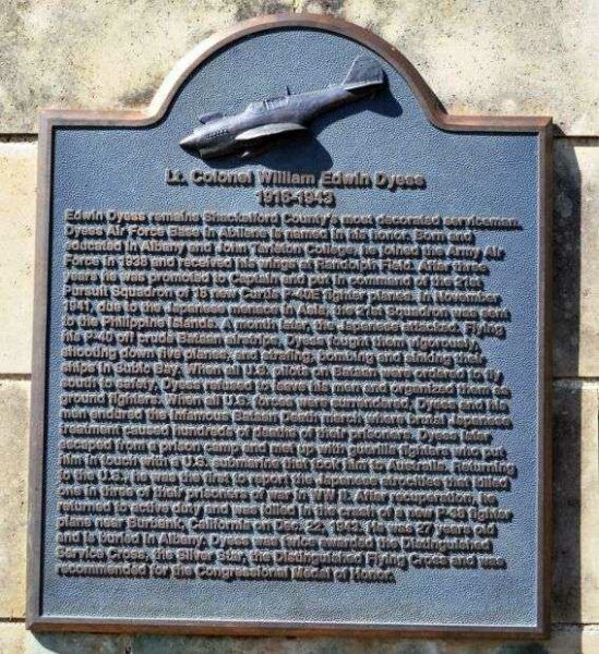 LT. COLONEL WILLIAM EDWIN DYESS MEMORIAL PLAQUE