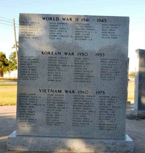 RISING STAR AREA VETERANS MEMORIAL HONOR ROLL STONE I