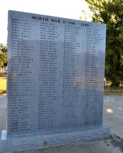 RISING STAR AREA VETERANS MEMORIAL HONOR ROLL STONE H