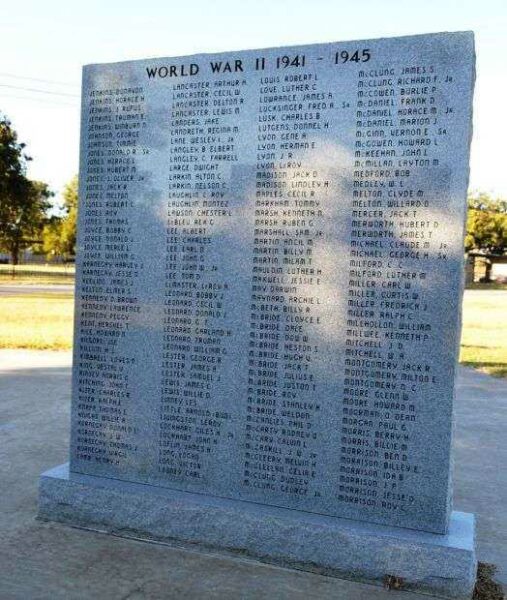 RISING STAR AREA VETERANS MEMORIAL HONOR ROLL STONE G