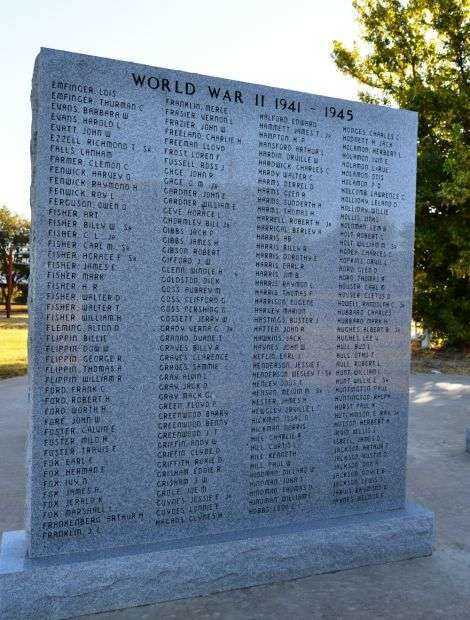 RISING STAR AREA VETERANS MEMORIAL HONOR ROLL STONE F