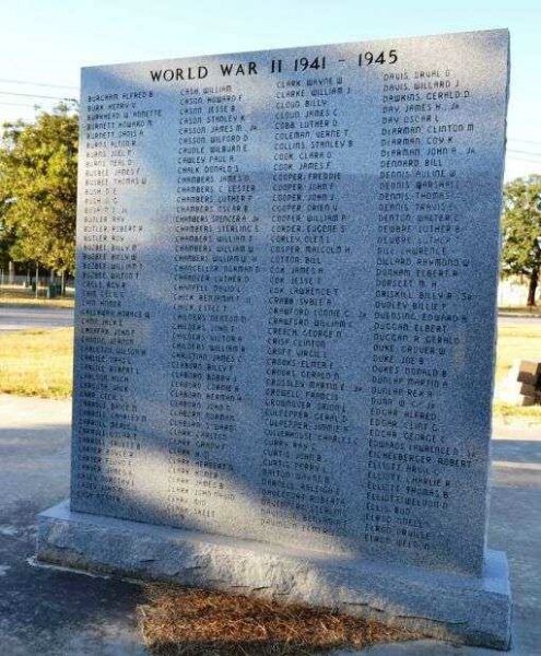 RISING STAR AREA VETERANS MEMORIAL HONOR ROLL STONE E