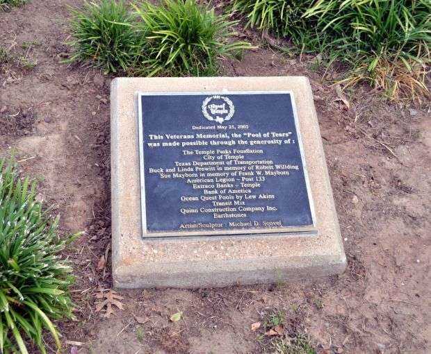 POOL OF TEARS VETERANS MEMORIAL PLAQUE