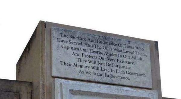 POOL OF TEARS VETERANS MEMORIAL DEDICATION STONE