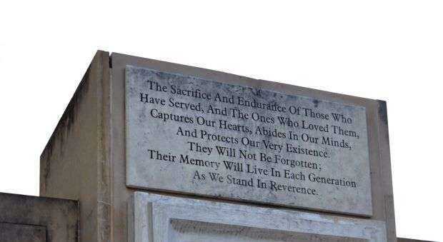 POOL OF TEARS VETERANS MEMORIAL DEDICATION STONE