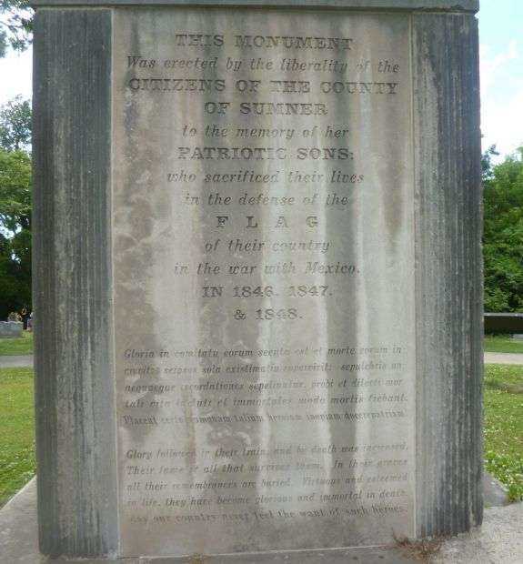 SUMMER COUNTY MEXICAN AMERICAN WAR MONUMENT SIDE A