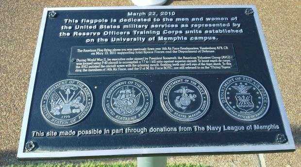 RESERVE OFFICERS TRAINING CORPS MEMORIAL FLAGPOLE PLAQUE