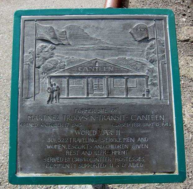 MARTINEZ TROOPS-IN-TRANSIT CANTEEN MEMORIAL PLAQUE