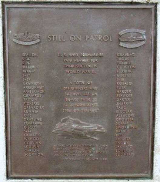 STILL ON PATROL WAR MEMORIAL PLAQUE