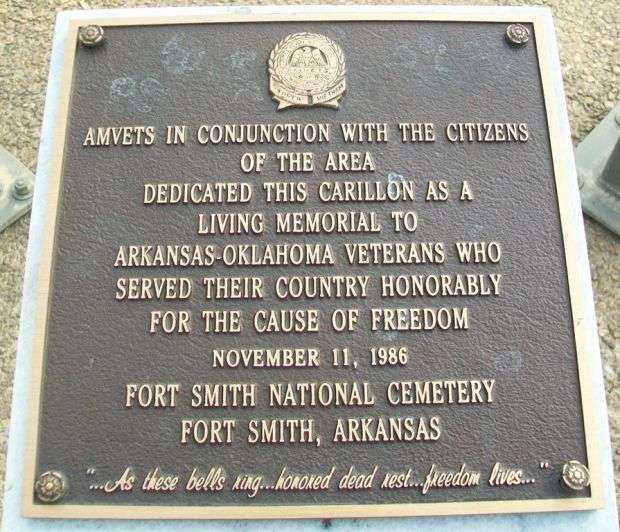 ARKANSAS-OKLAHOMA VETERANS MEMORIAL CARILLON PLAQUE