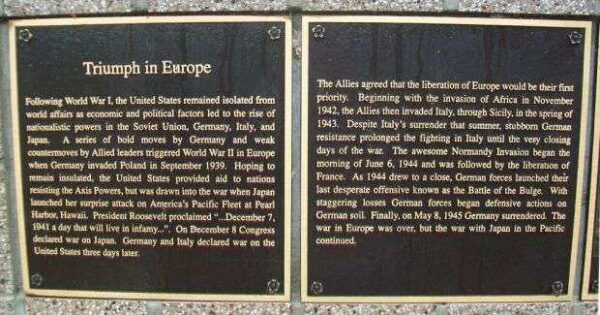 TRIUMPH IN EUROPE MEMORIAL PLAQUES