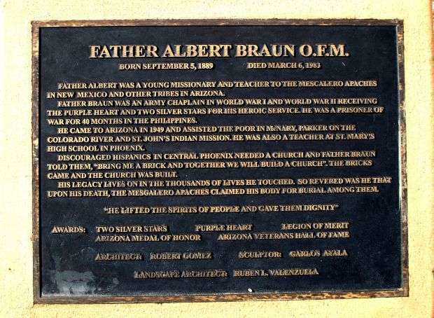 FATHER ALBERT BRAUN O.F.M. MEMORIAL PLAQUE