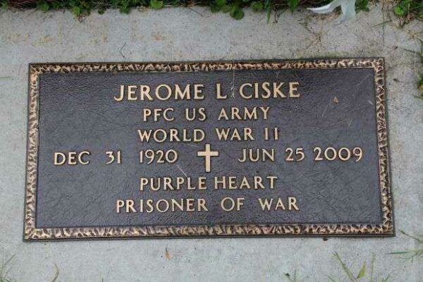 JEROME L CISKE MEMORIAL CEMETERY STONE