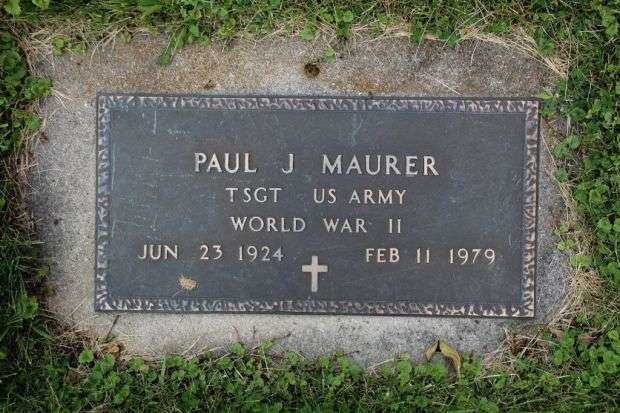 PAUL J MAURER MEMORIAL CEMETERY STONE