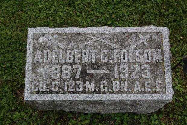 ADELBERT G. FOLSOM MEMORIAL CEMETERY STONE