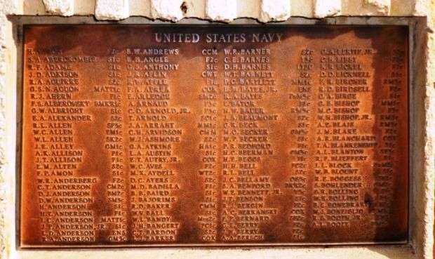 ARIZONA WORLD WAR II MEMORIAL ANCHOR PLAQUE M