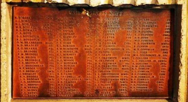 ARIZONA WORLD WAR II MEMORIAL ANCHOR PLAQUE L