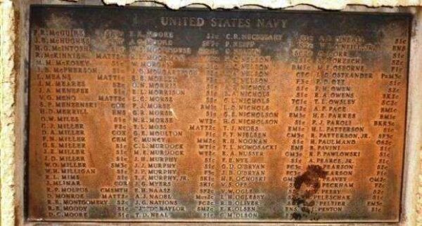 ARIZONA WORLD WAR II MEMORIAL ANCHOR PLAQUE G