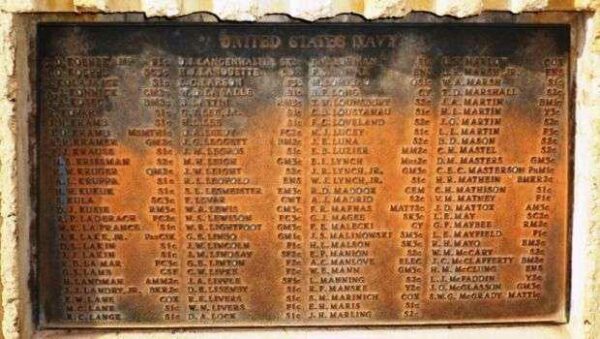 ARIZONA WORLD WAR II MEMORIAL ANCHOR PLAQUE F