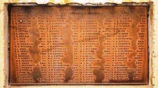 ARIZONA WORLD WAR II MEMORIAL ANCHOR PLAQUE E