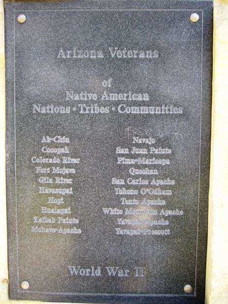 NAVAJO CODE TALKER WORLD WAR II MEMORIAL PLAQUE C
