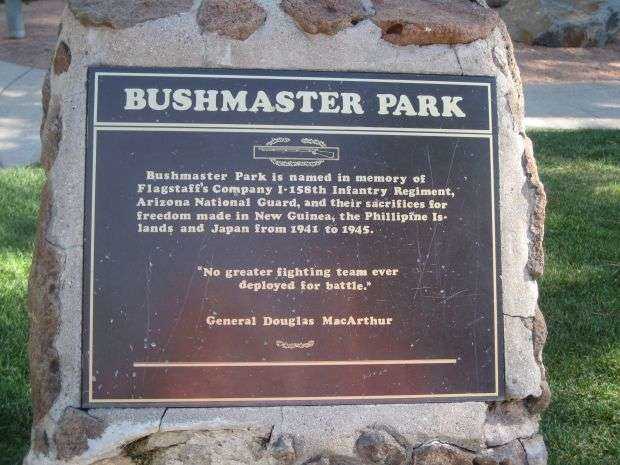 BUSHMASTER PARK MEMORIAL PLAQUE
