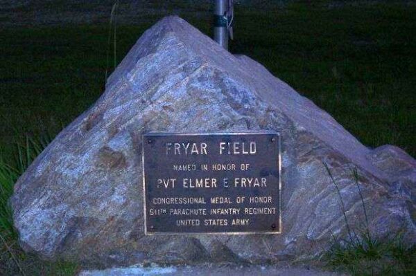 FRYAR FIELD WAR MEMORIAL PLAQUE