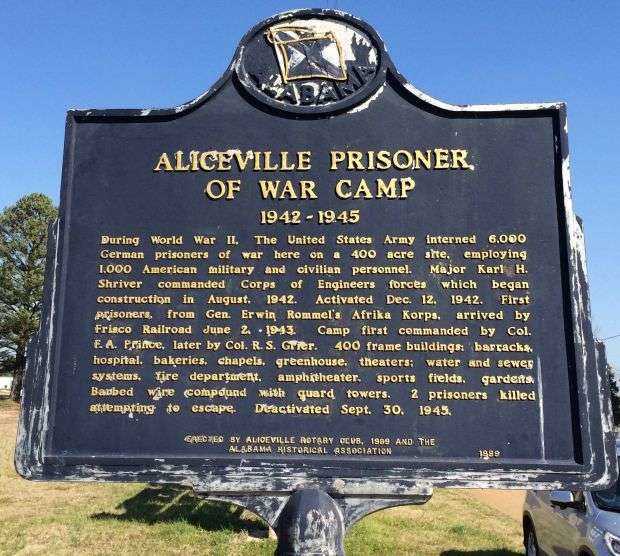 ALICEVILLE PRISONER OF WAR CAMP MEMORIAL MARKER