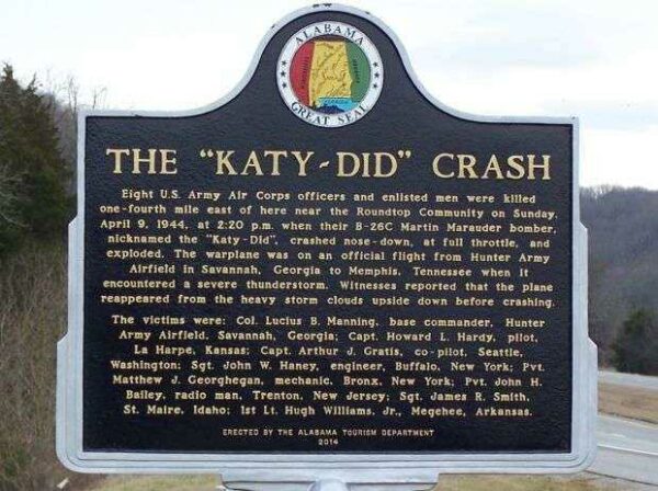 THE “KATY-DID” CRASH MEMORIAL MARKER