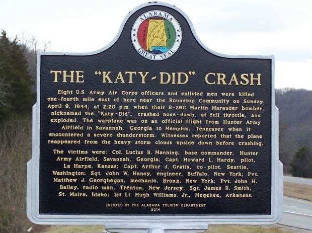 THE “KATY-DID” CRASH MEMORIAL MARKER