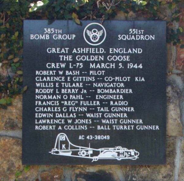 “THE GOLDEN GOOSE” WAR MEMORIAL PLAQUE