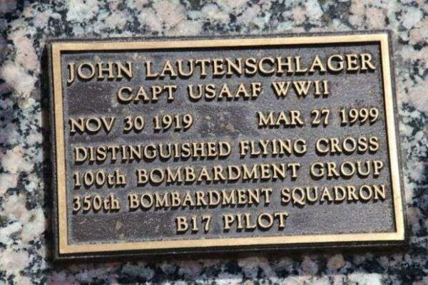 JOHN LAUTENSCHLAGER MEMORIAL CEMETERY STONE