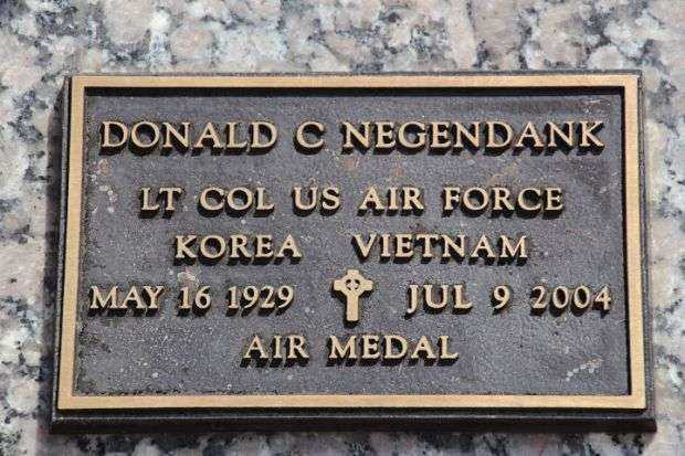 DONALD C NEGENDANK MEMORIAL CEMETERY STONE