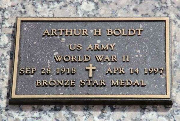 ARTHUR H BOLDT MEMORIAL CEMETERY STONE