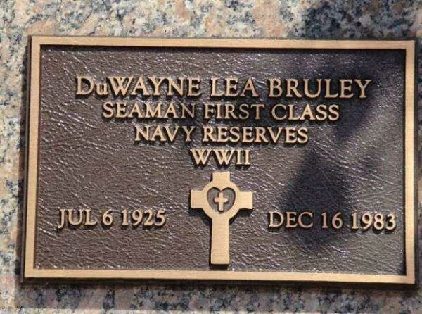 DUWAYNE LEA BRULEY MEMORIAL CEMETERY STONE