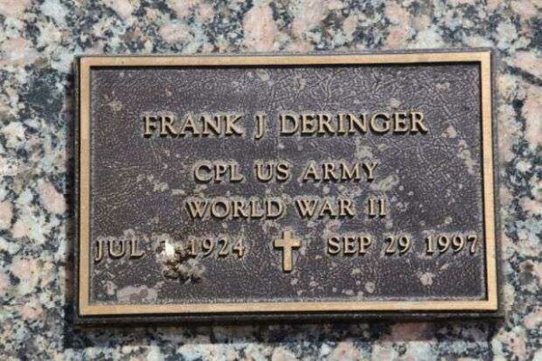 FRANK J DERINGER MEMORIAL CEMETERY STONE