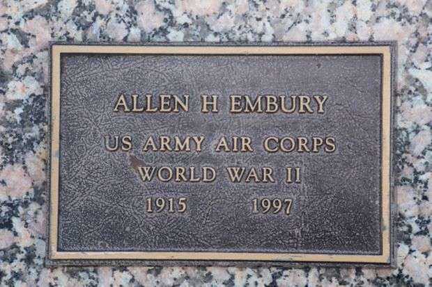 ALLEN H EMBURY MEMORIAL CEMETERY STONE