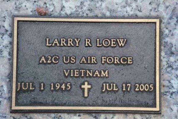 LARRY R LOEW MEMORIAL CEMETERY STONE