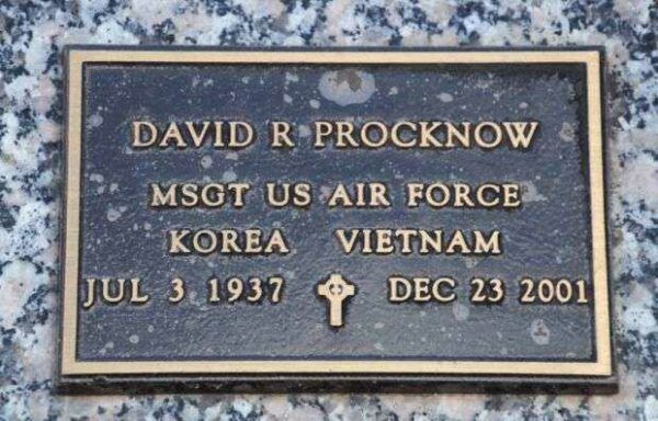 DAVID R PROCKNOW MEMORIAL CEMETERY STONE