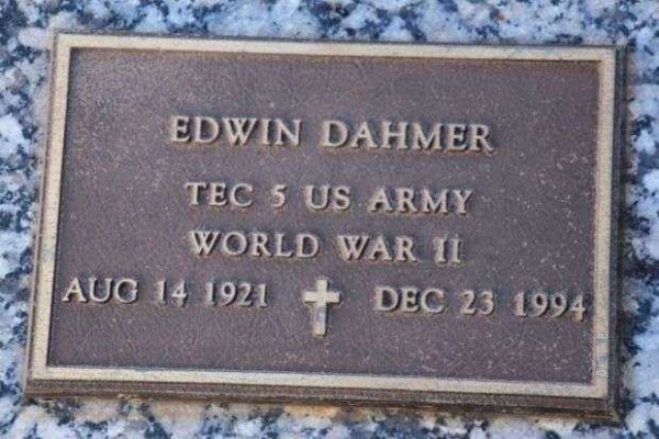 EDWIN DAHMER MEMORIAL CEMETERY STONE