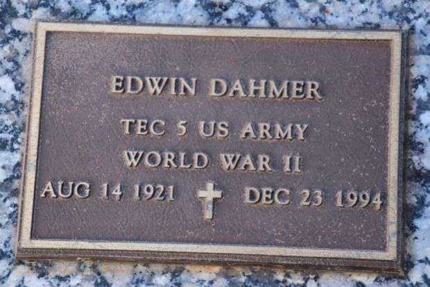 EDWIN DAHMER MEMORIAL CEMETERY STONE