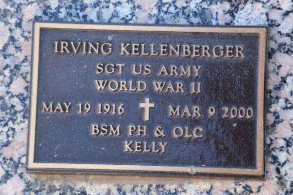 IRVING KELLENBERGER MEMORIAL CEMETERY STONE