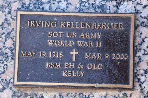 IRVING KELLENBERGER MEMORIAL CEMETERY STONE